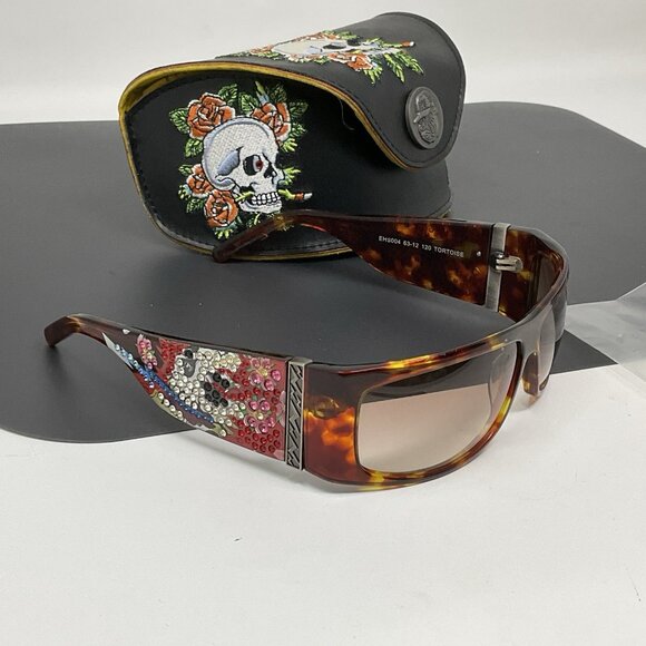Ed Hardy EHS 004 63-12 120 Tortoise - Sunglasses w/ Case main image 13